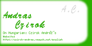 andras czirok business card